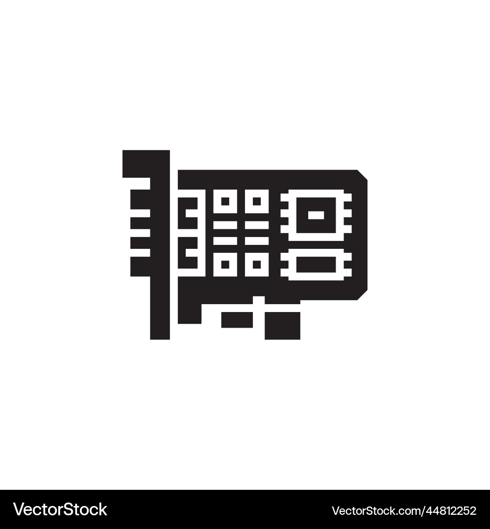 Sound card icon computer component solid Sound card icon computer component solid vector image