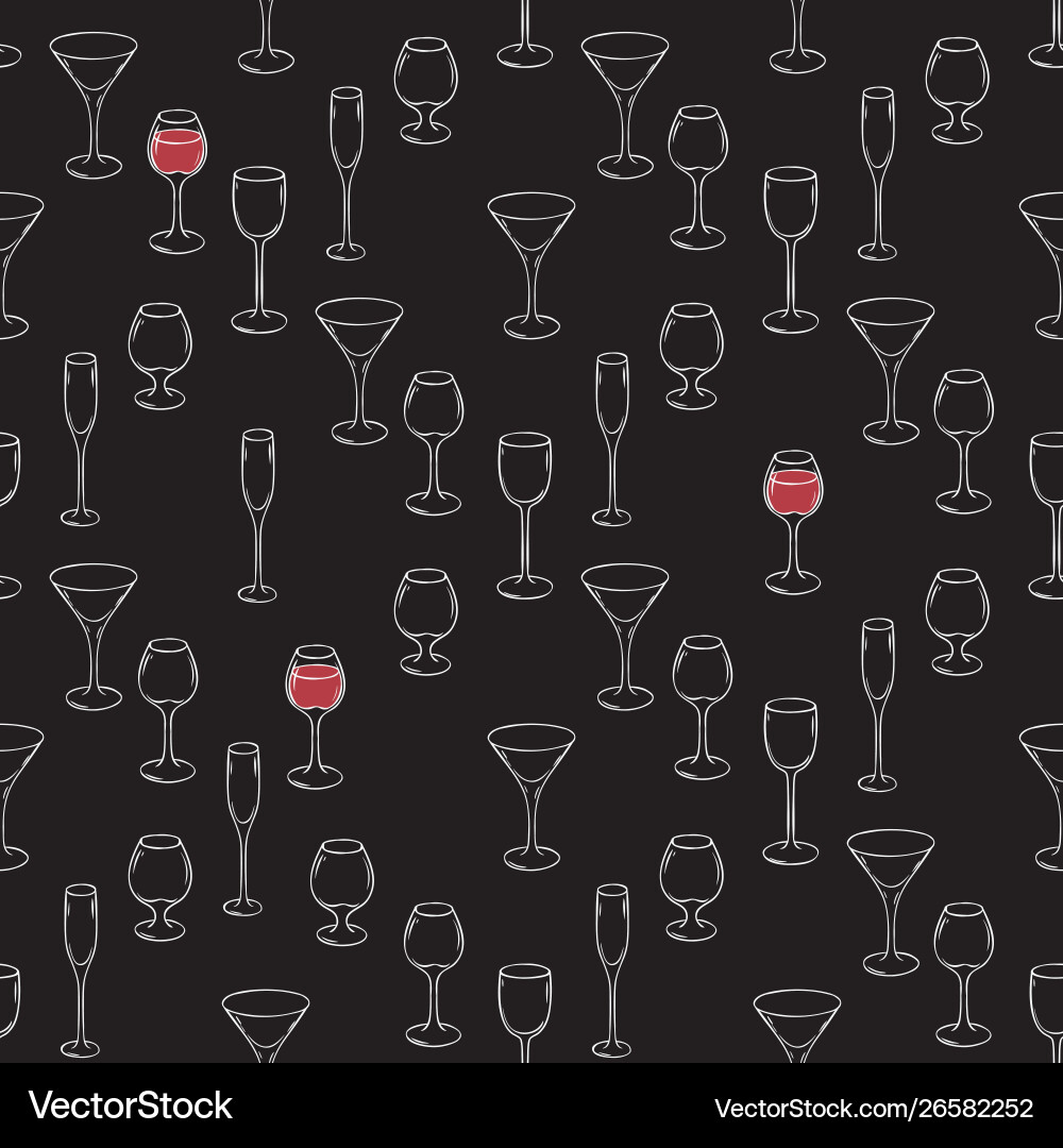 Stemware seamless pattern Stemware seamless pattern vector image