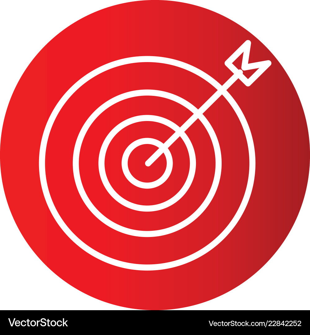 Target icon in creative design with elements vector image