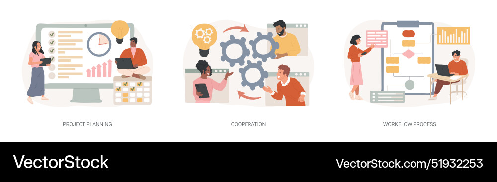 Business process isolated concept Royalty Free Vector Image