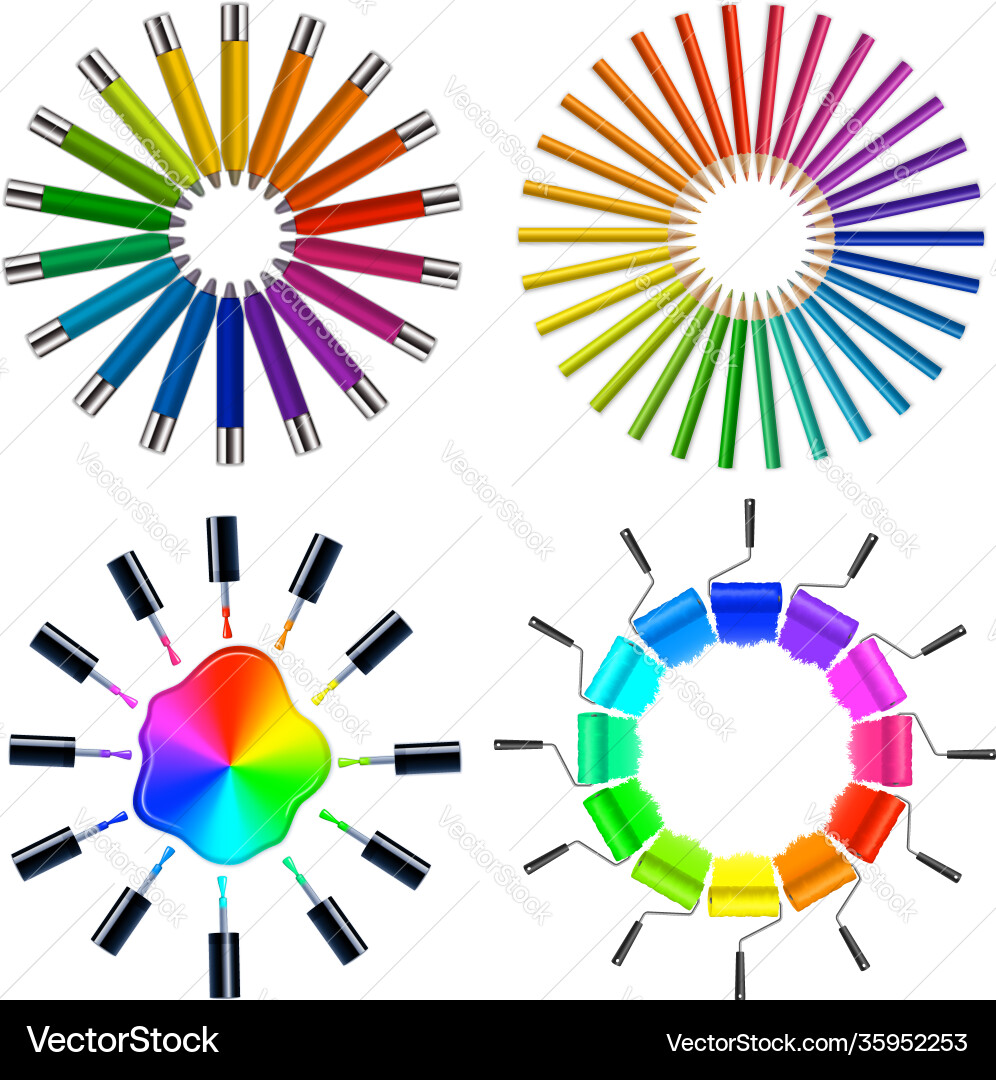 Color scheme art objects Color scheme art objects vector image