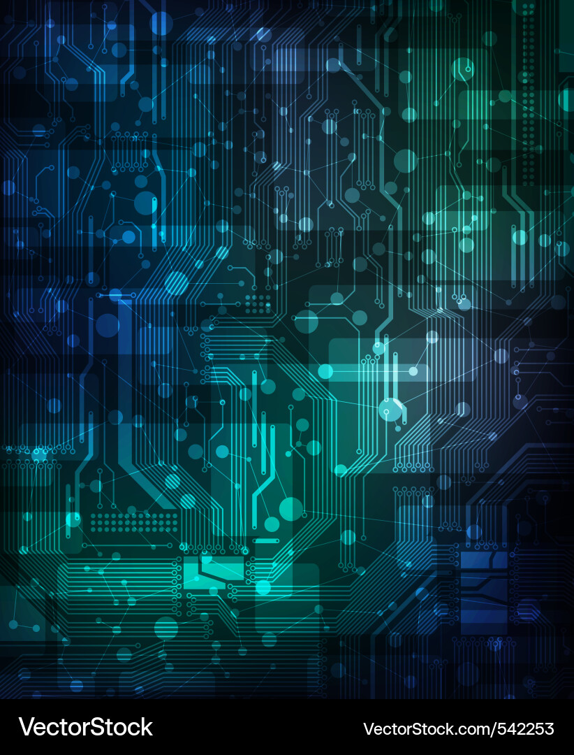 Complex Circuit Board Background Vector Image