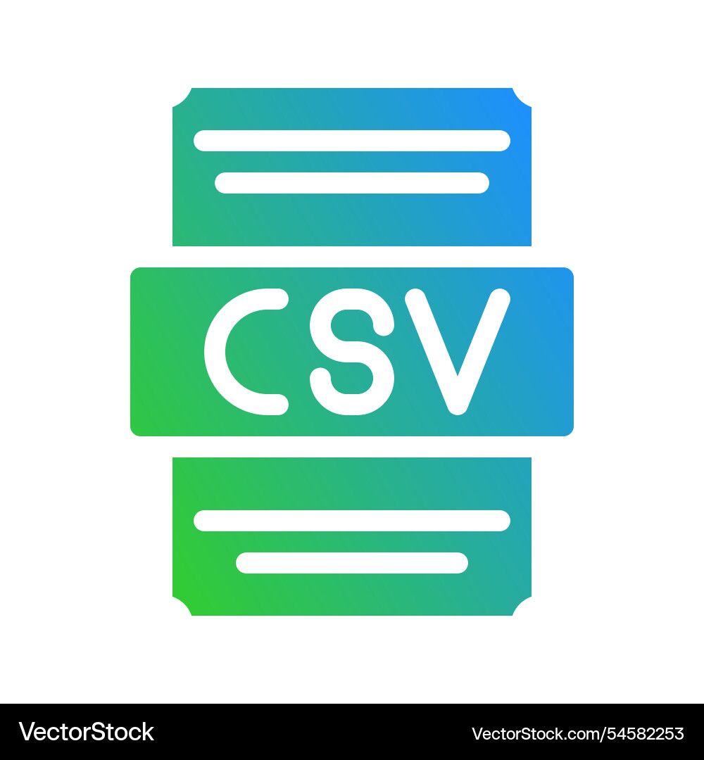 Csv spreadsheet icon with modern color gradient Csv spreadsheet icon with modern color gradient vector image