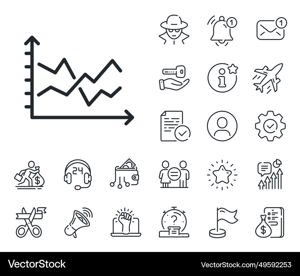 Diagram chart line icon presentation graph sign Diagram chart line icon presentation graph sign vector image