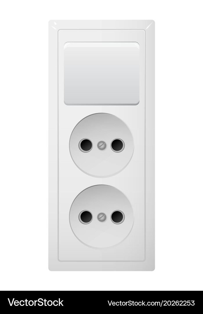 Electrical socket type c with switch receptacle vector image