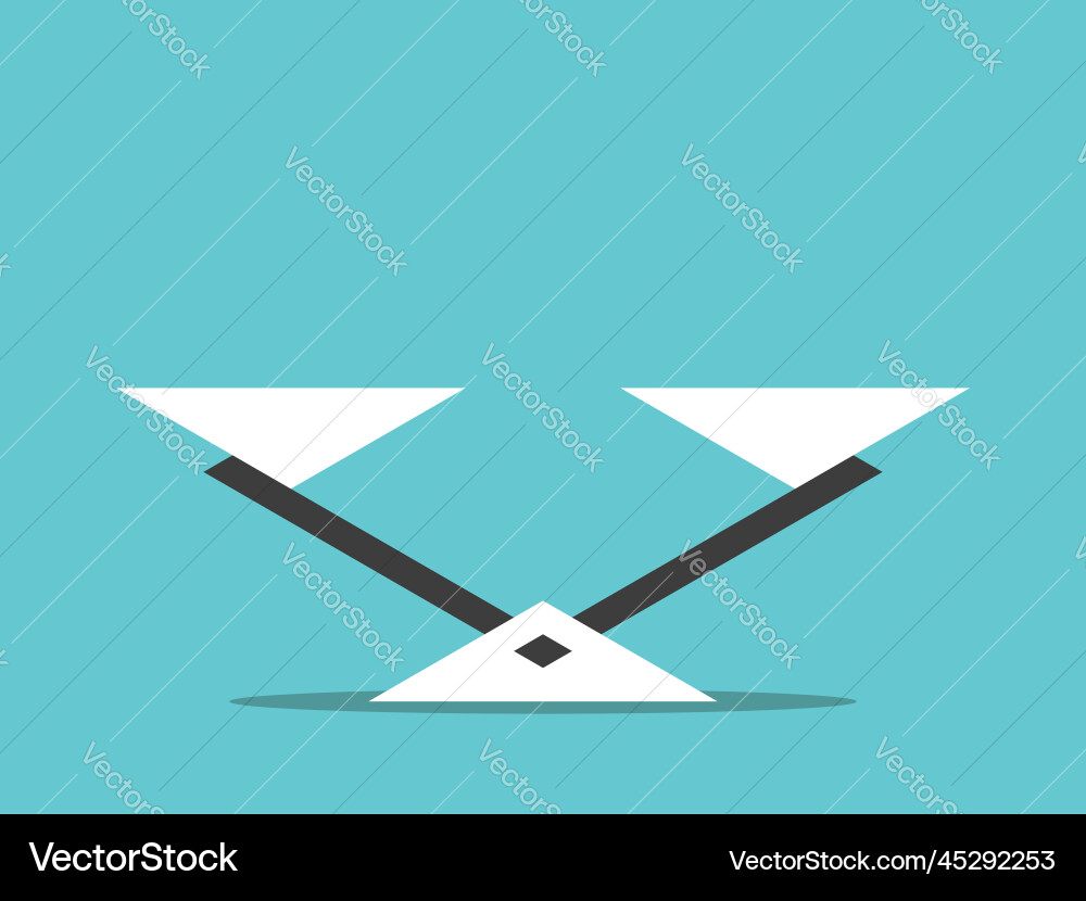 Empty triangular seesaw scale Vector Image