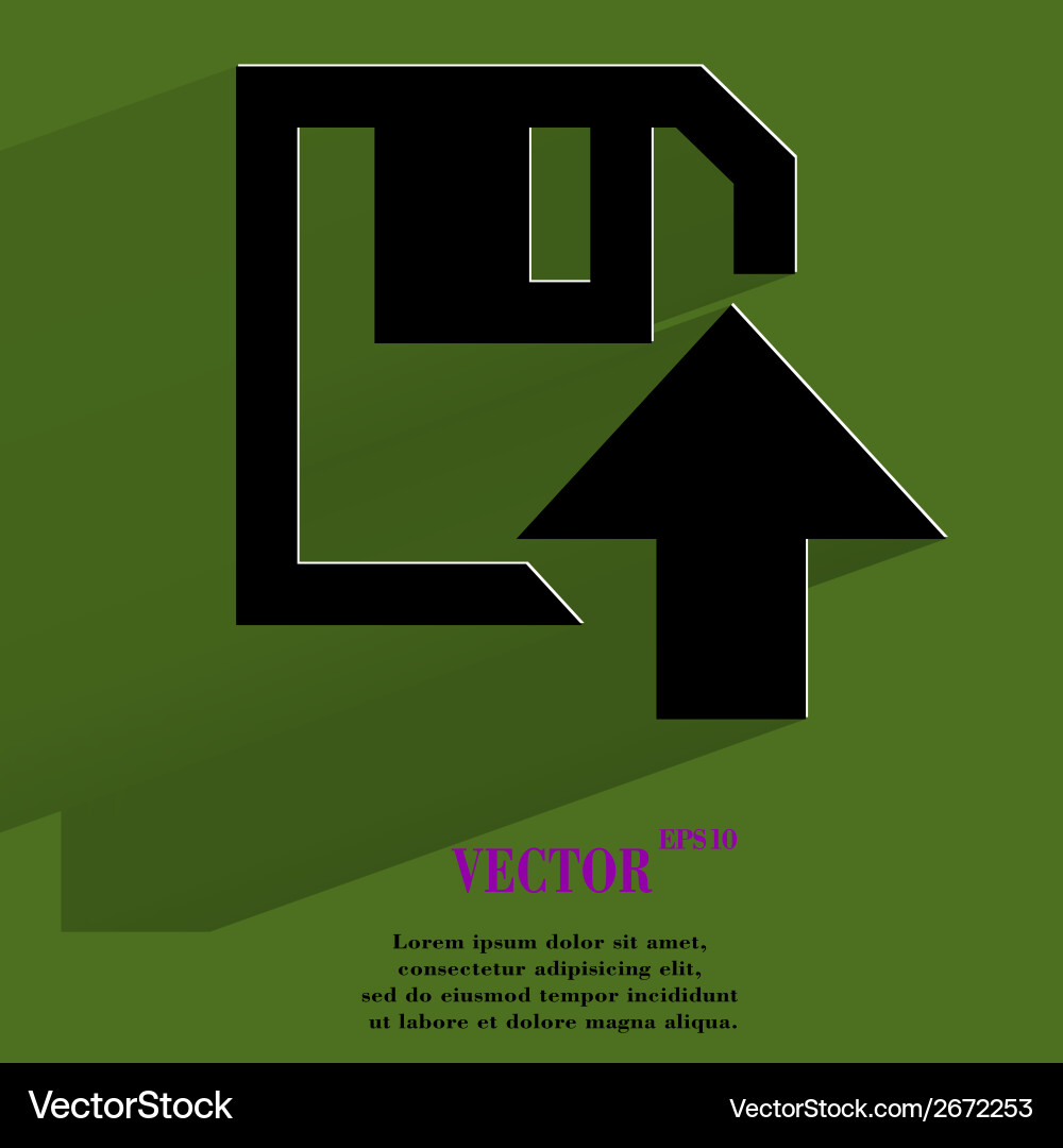 Floppy Disk Upload flache moderne Web-Taste vektorbild