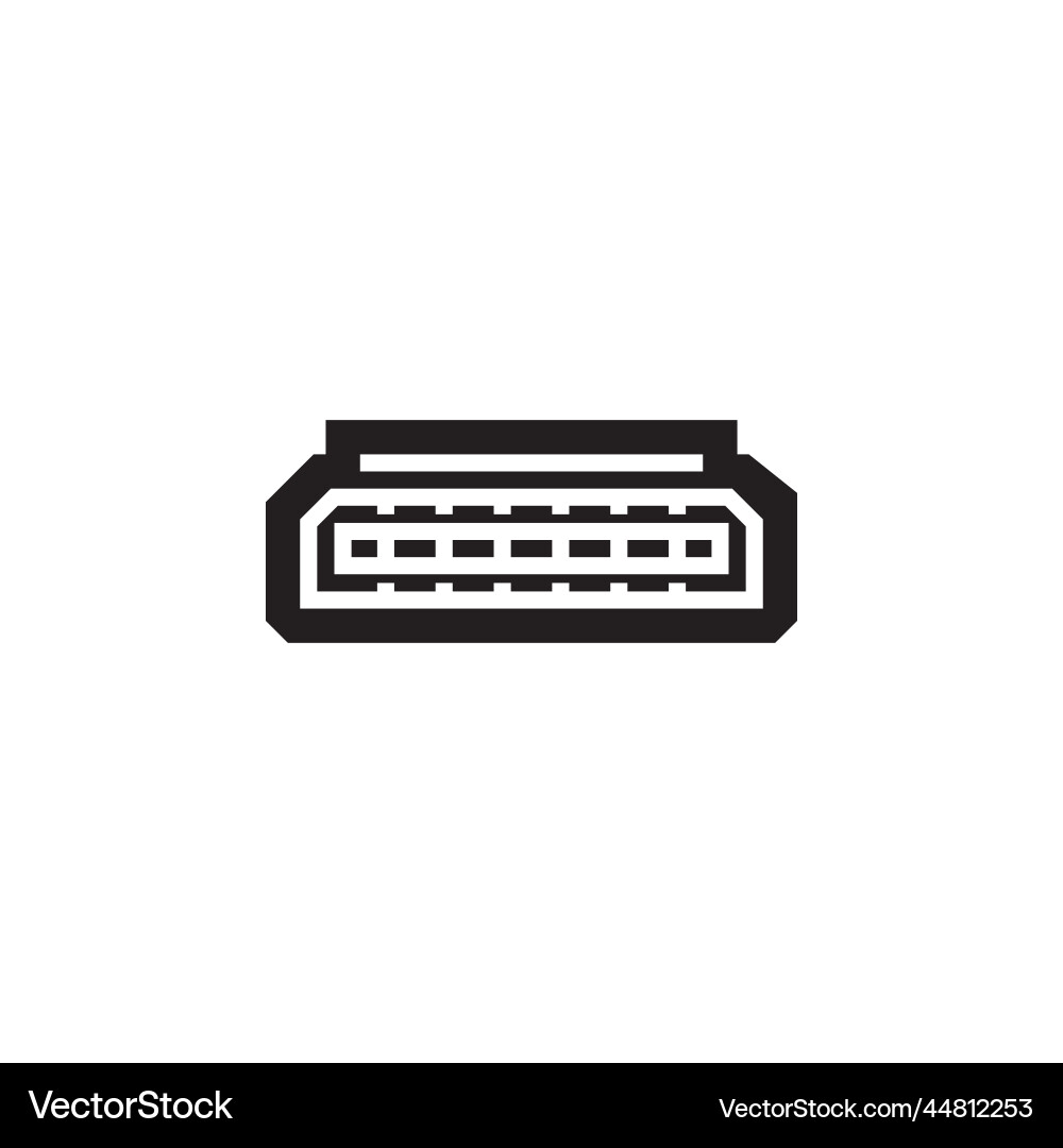 Hdmi port icon computer component solid Hdmi port icon computer component solid vector image