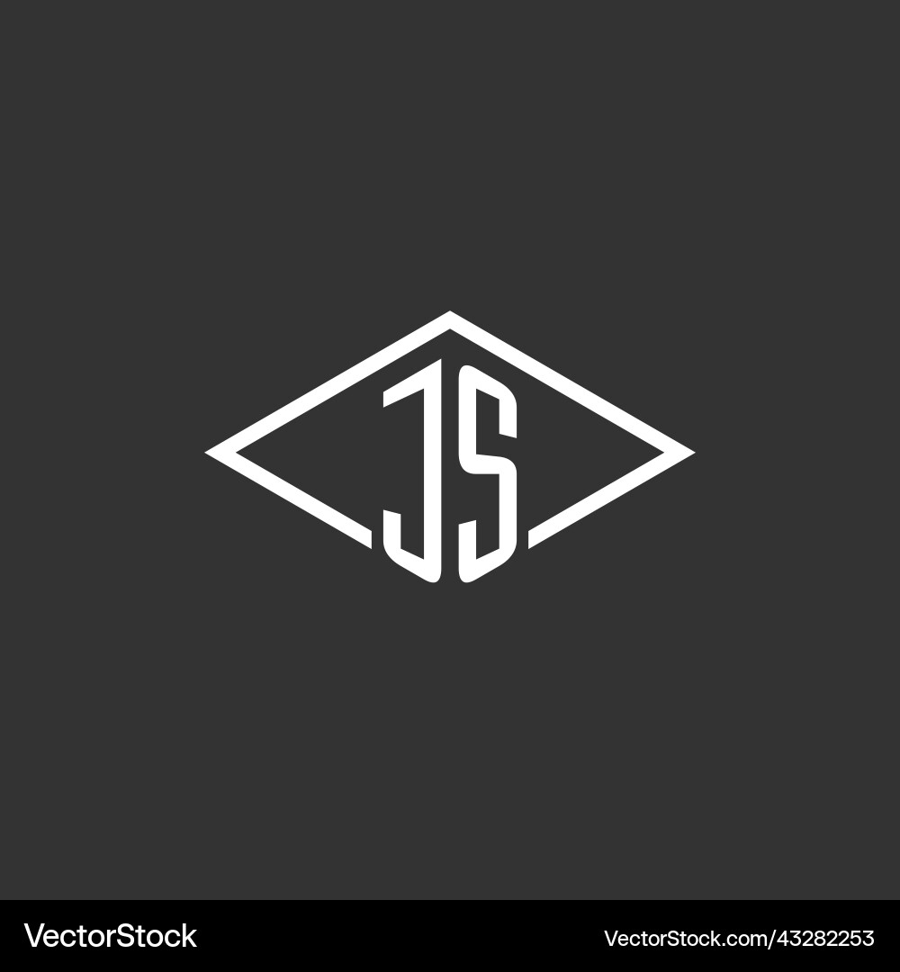Initials js logo monogram with simple diamond Vector Image