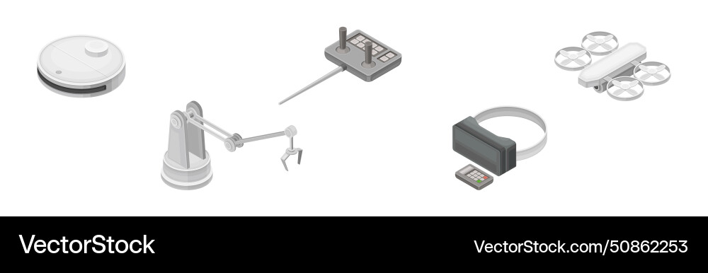 Isometric artificial intelligence and robot Isometric artificial intelligence and robot vector image
