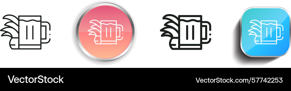 Pulque icon thin linear regular and button style Pulque icon thin linear regular and button style Vector Image