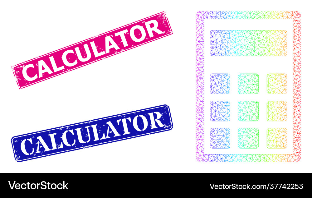 Rubber calculator badges and spectrum net gradient Vector Image