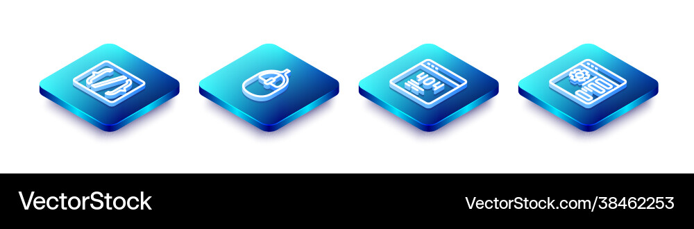 Set isometric line programming language syntax Set isometric line programming language syntax vector image