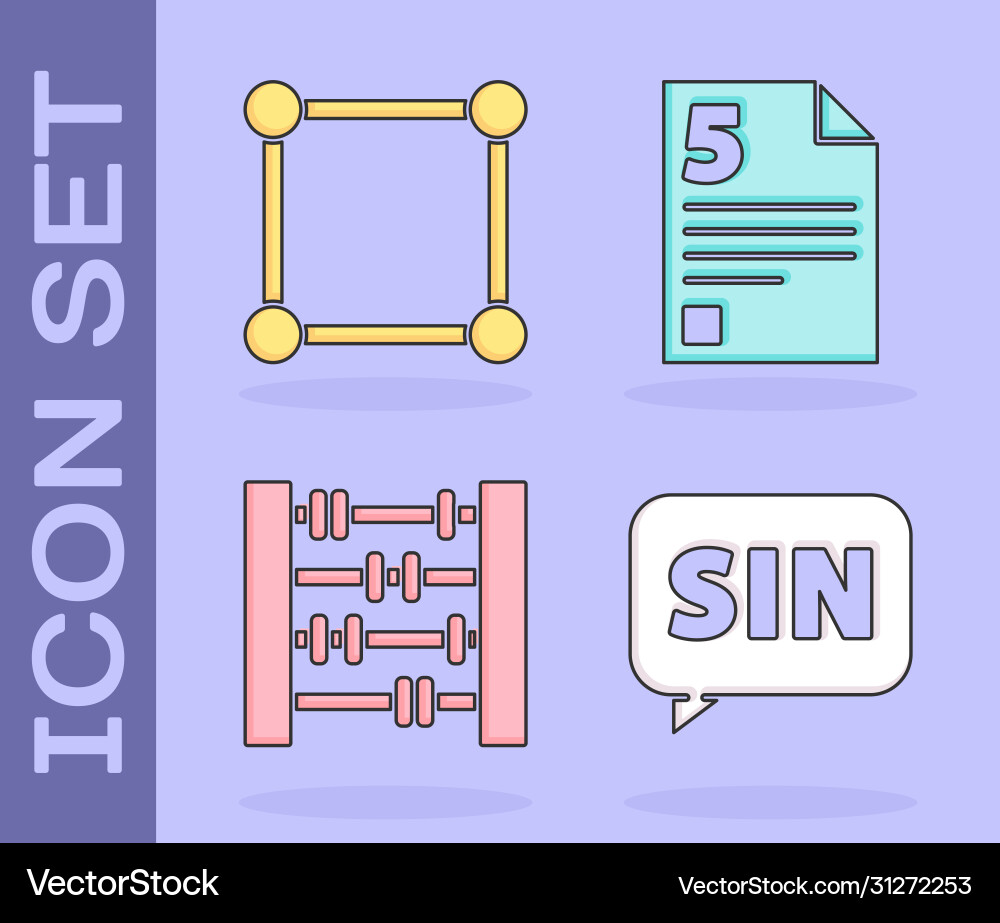 Set mathematics function sine geometric figure Set mathematics function sine geometric figure vector image
