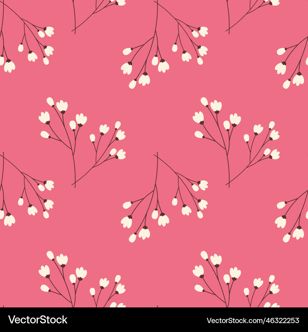 Spring endless pattern with cherry branches Spring endless pattern with cherry branches vector image