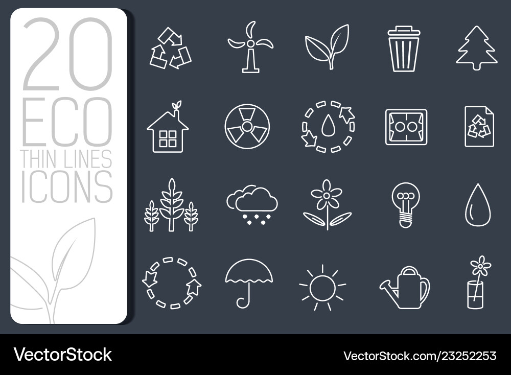 Thin line eco neture set icons concept Thin line eco neture set icons concept vector image
