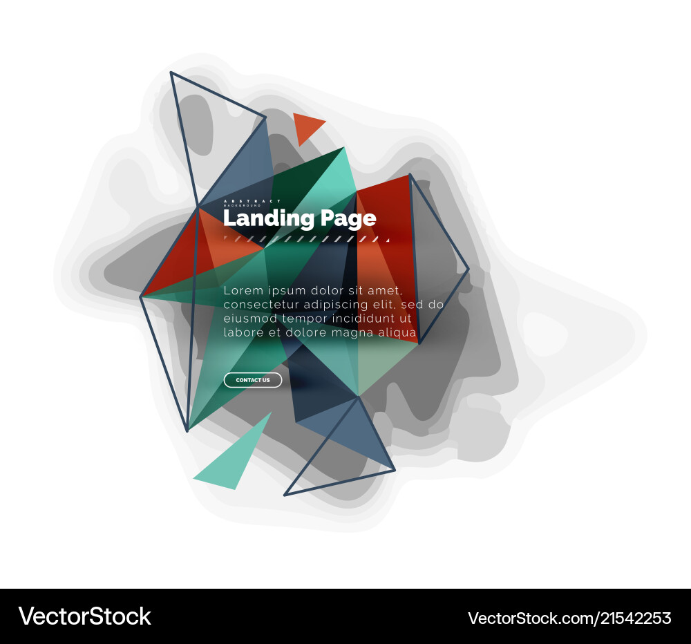 Triangular design abstract background landing Vector Image
