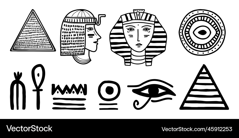 Tribal art egyptian ethnic icon egypt sketch Tribal art egyptian ethnic icon egypt sketch vector image