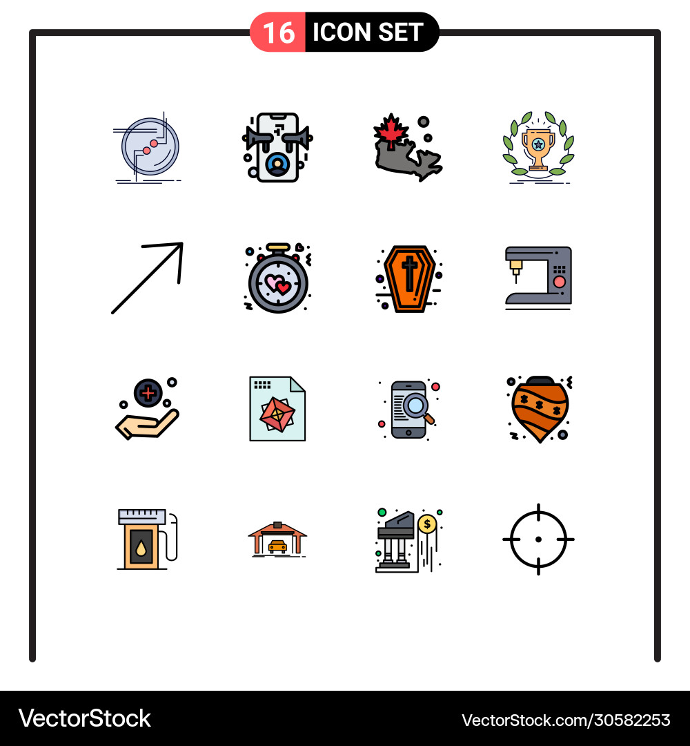 User interface pack 16 basic flat color filled vector image