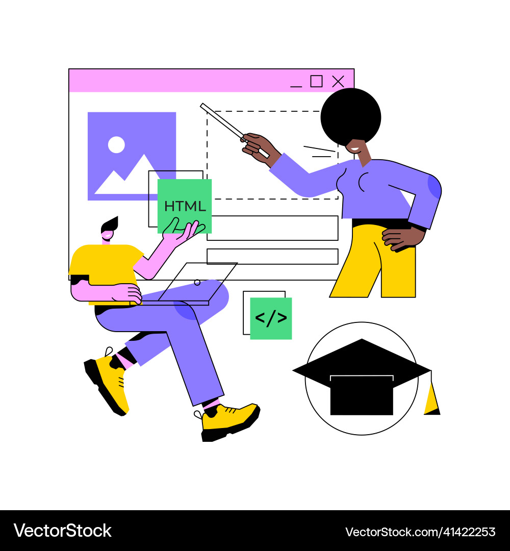Web development courses abstract concept Web development courses abstract concept Vector Image