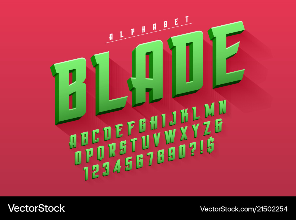 Bold Display Font Set vector image