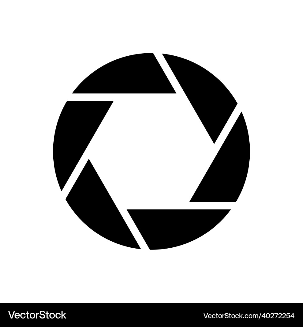 Camera shutter icon in flat style Vector Image