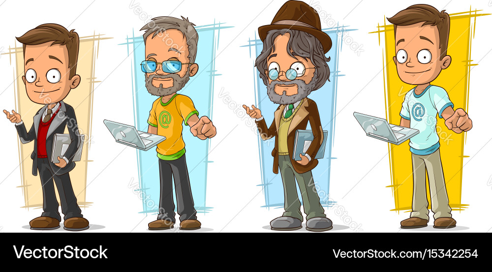 Cartoon Programmer Character Set vector image