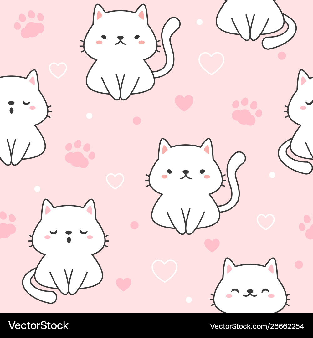 Cat seamless pattern background Cat seamless pattern background vector image