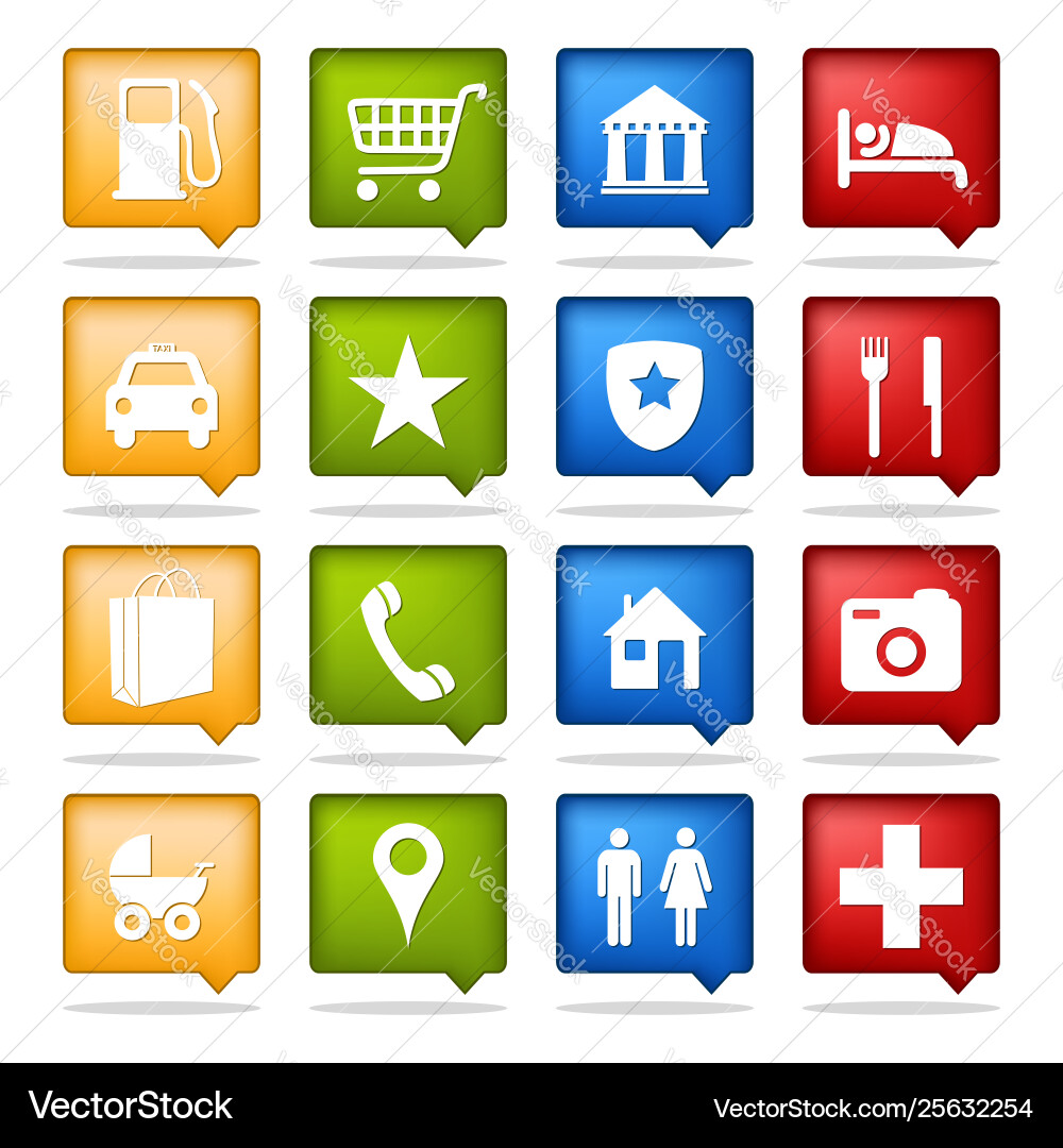Color navigation icons Color navigation icons vector image