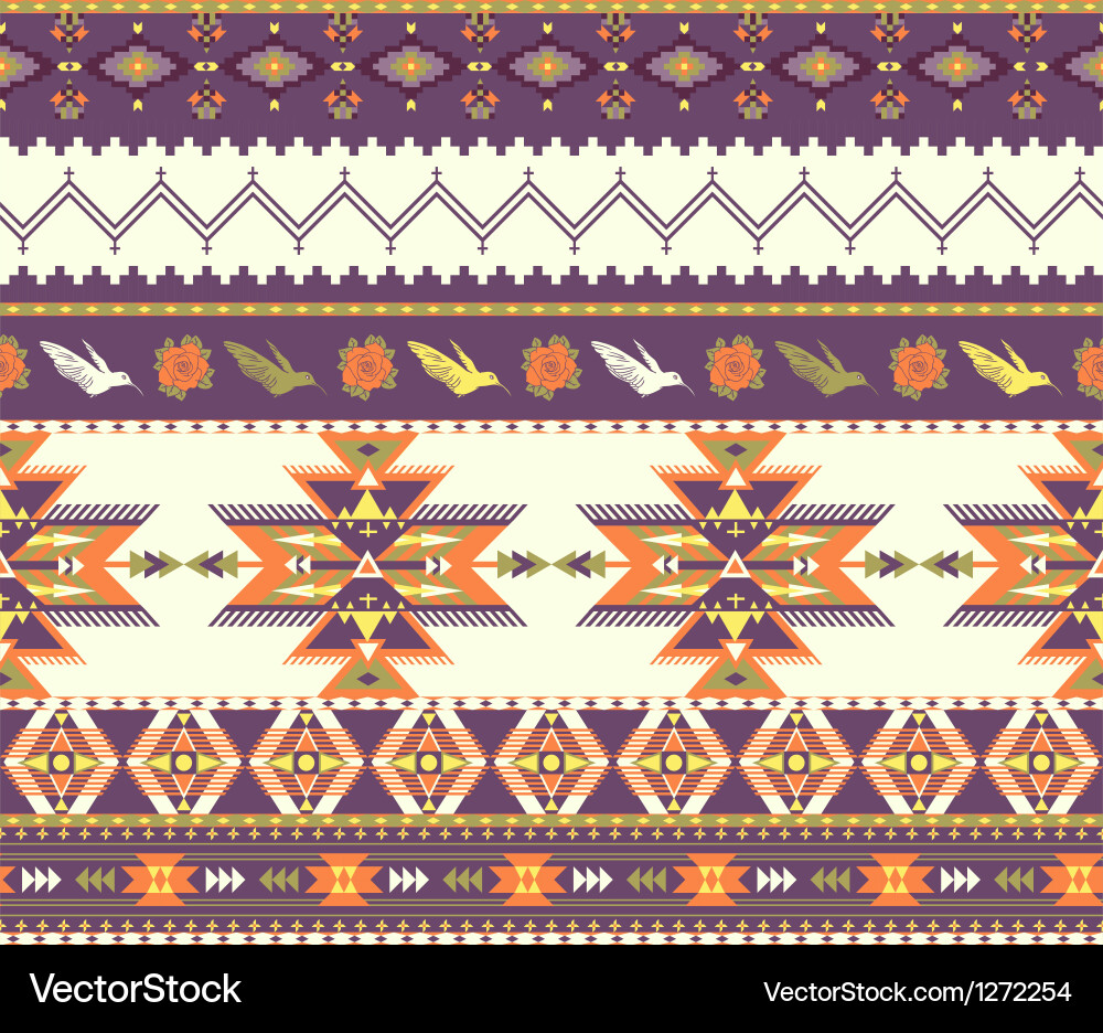 Colorful Aztec Tribal Pattern Vector Image