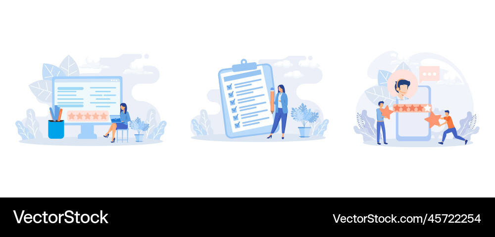 Customer support characters using online Customer support characters using online Vector Image