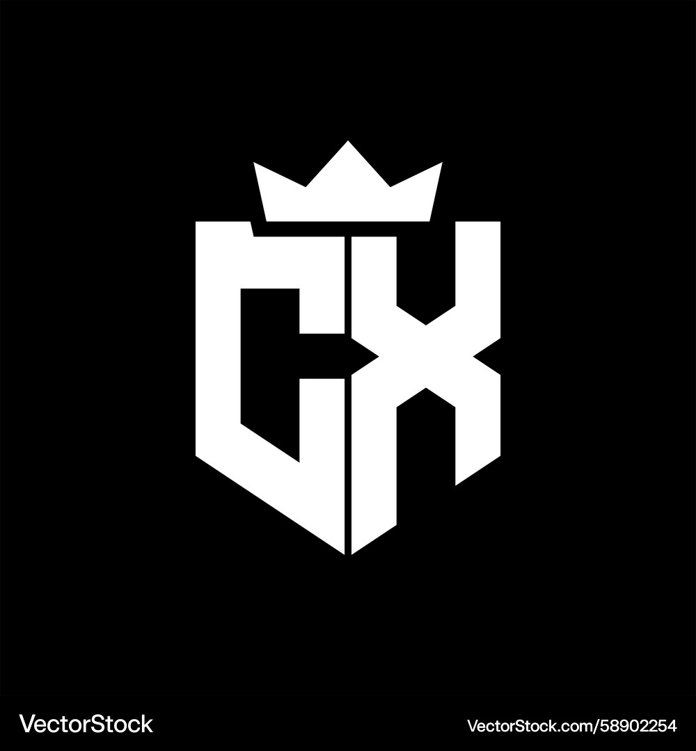 Cx image of a shield with sharp geometric style Cx image of a shield with sharp geometric style Vector Image