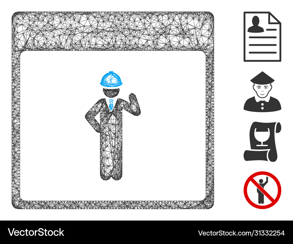Engineer calendar page web mesh vector image