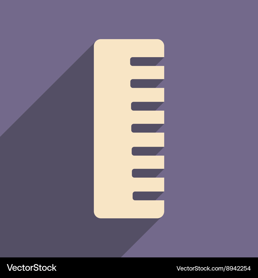Flat with shadow icon and mobile application comb vector image