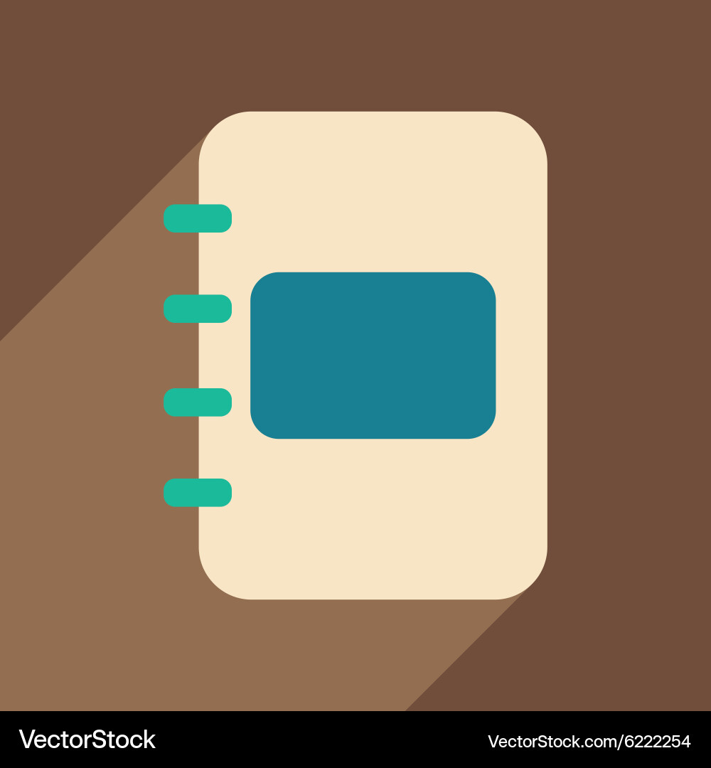 Flat with shadow icon and mobile application diary Vector Image