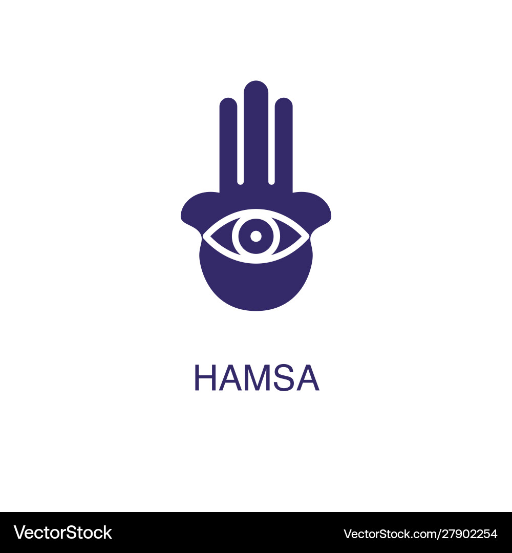 Hamsa element in flat simple style on white Vector Image