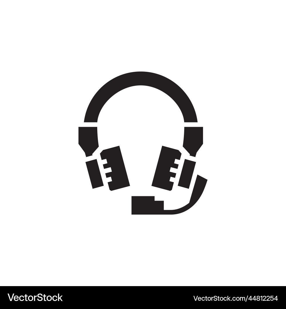 Headset icon computer component solid style Headset icon computer component solid style vector image