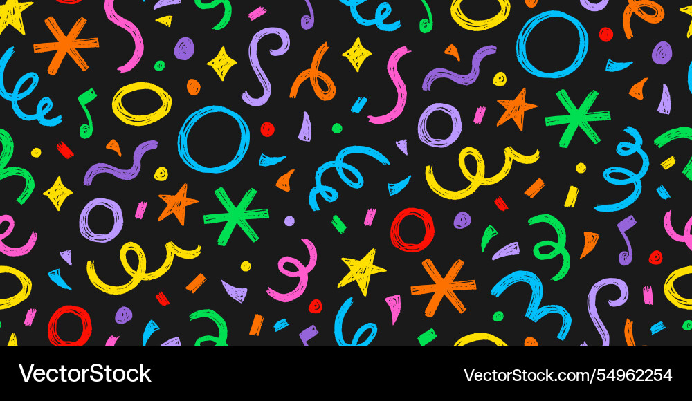 Kid seamless pattern child fun shape squiggle Kid seamless pattern child fun shape squiggle vector image