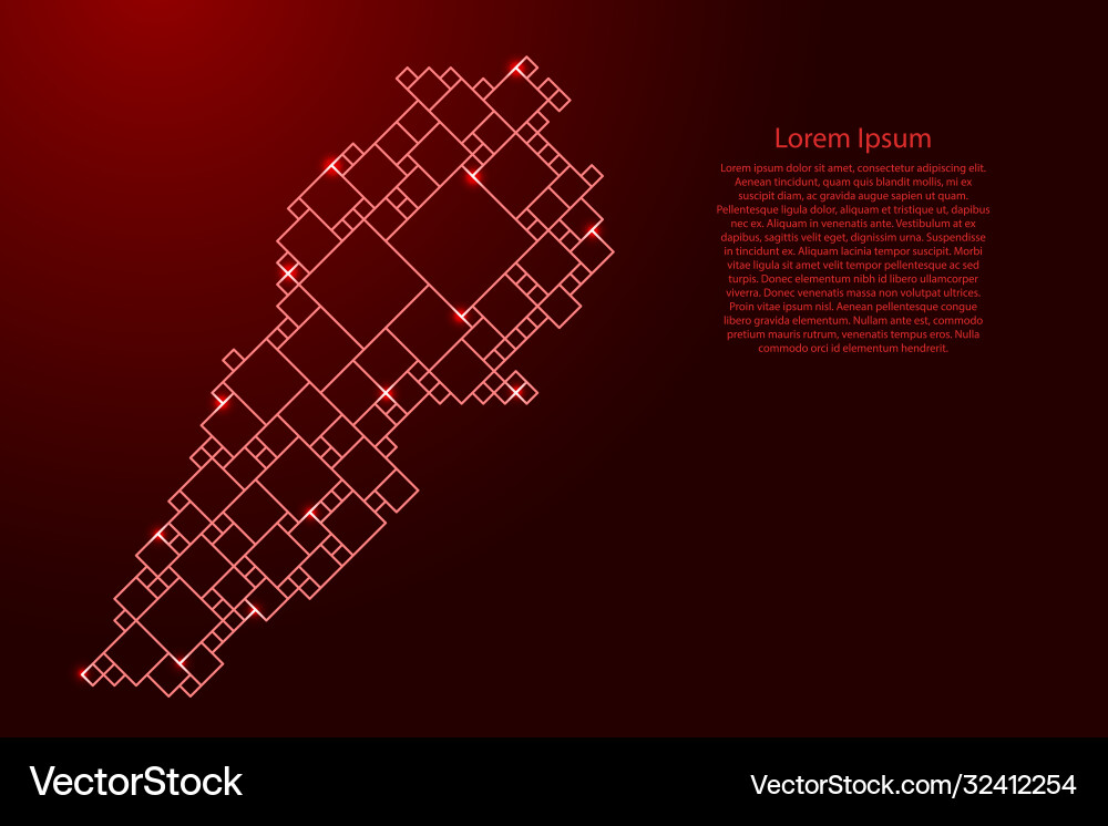 Lebanon map from red pattern a grid vector image