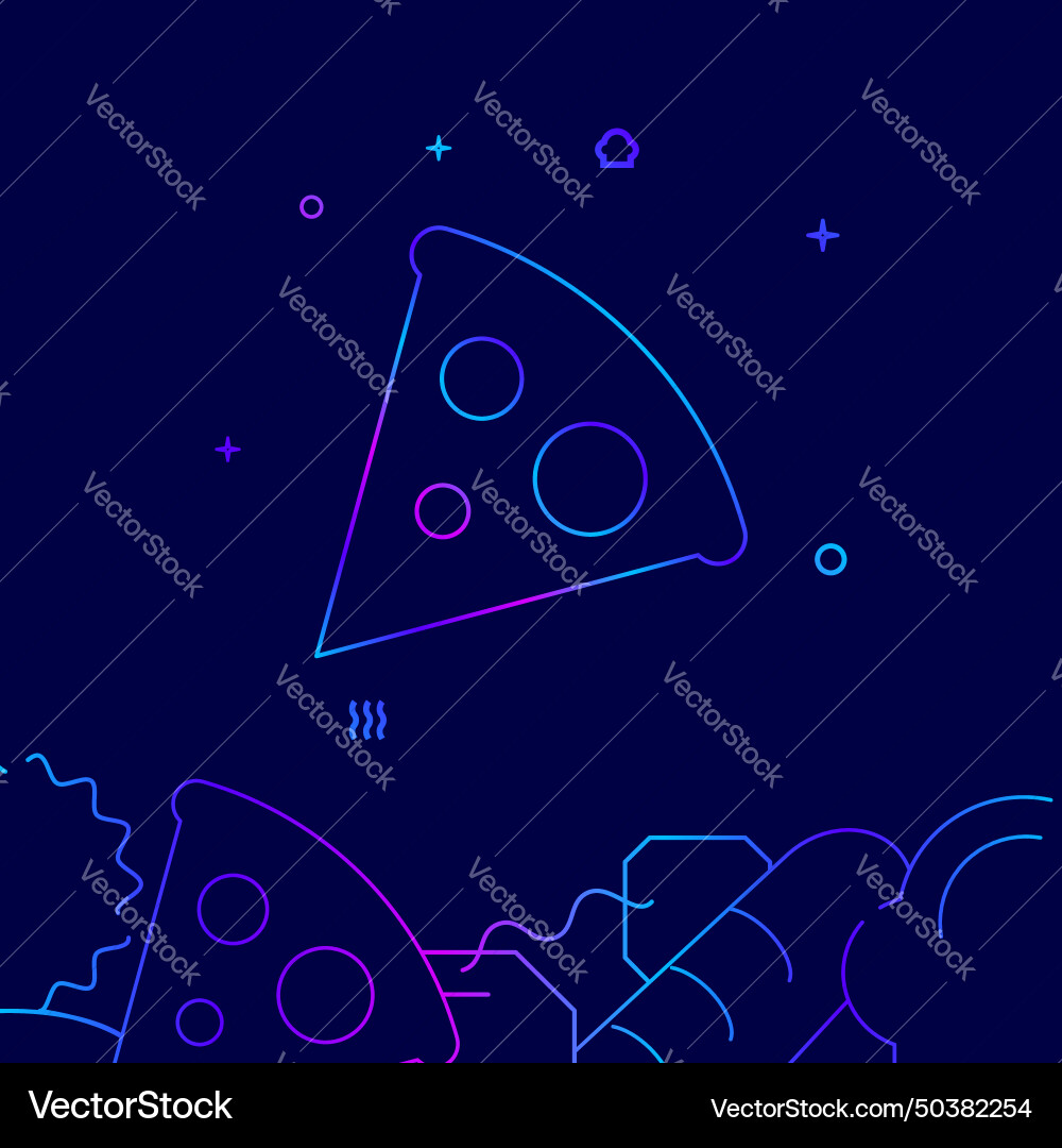 Pizza slice gradient line icon Vector Image