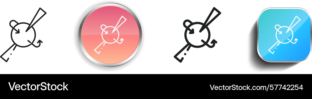Pulsar icon thin linear regular and button style Pulsar icon thin linear regular and button style vector image