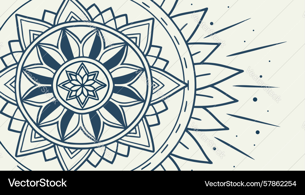 Serene mandala with intricate outer layer Vector Image