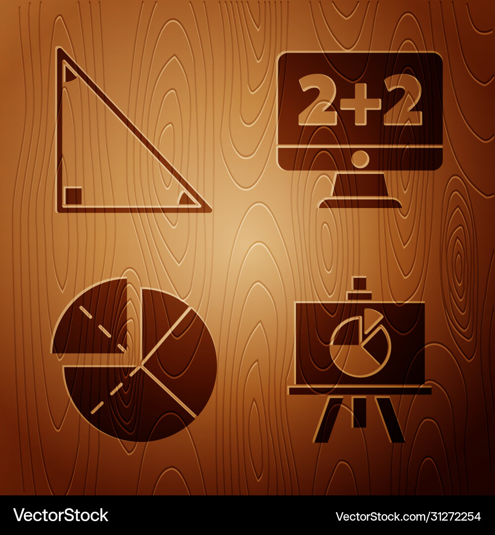 Set chalkboard with diagram triangle math graph Set chalkboard with diagram triangle math graph vector image