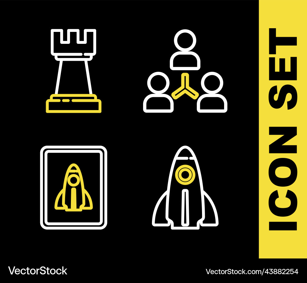 Set line project team base startup Set line project team base startup vector image