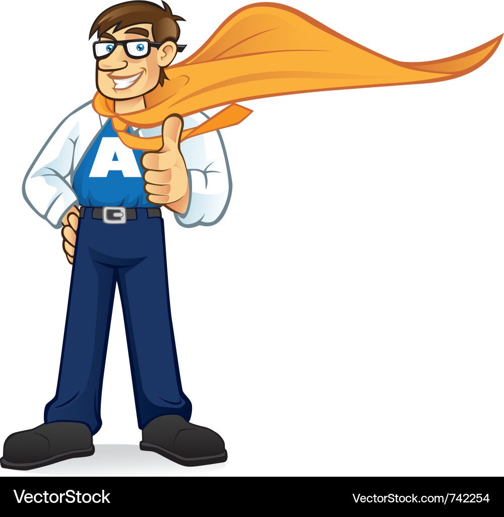 Smiling Business Superhero vector image