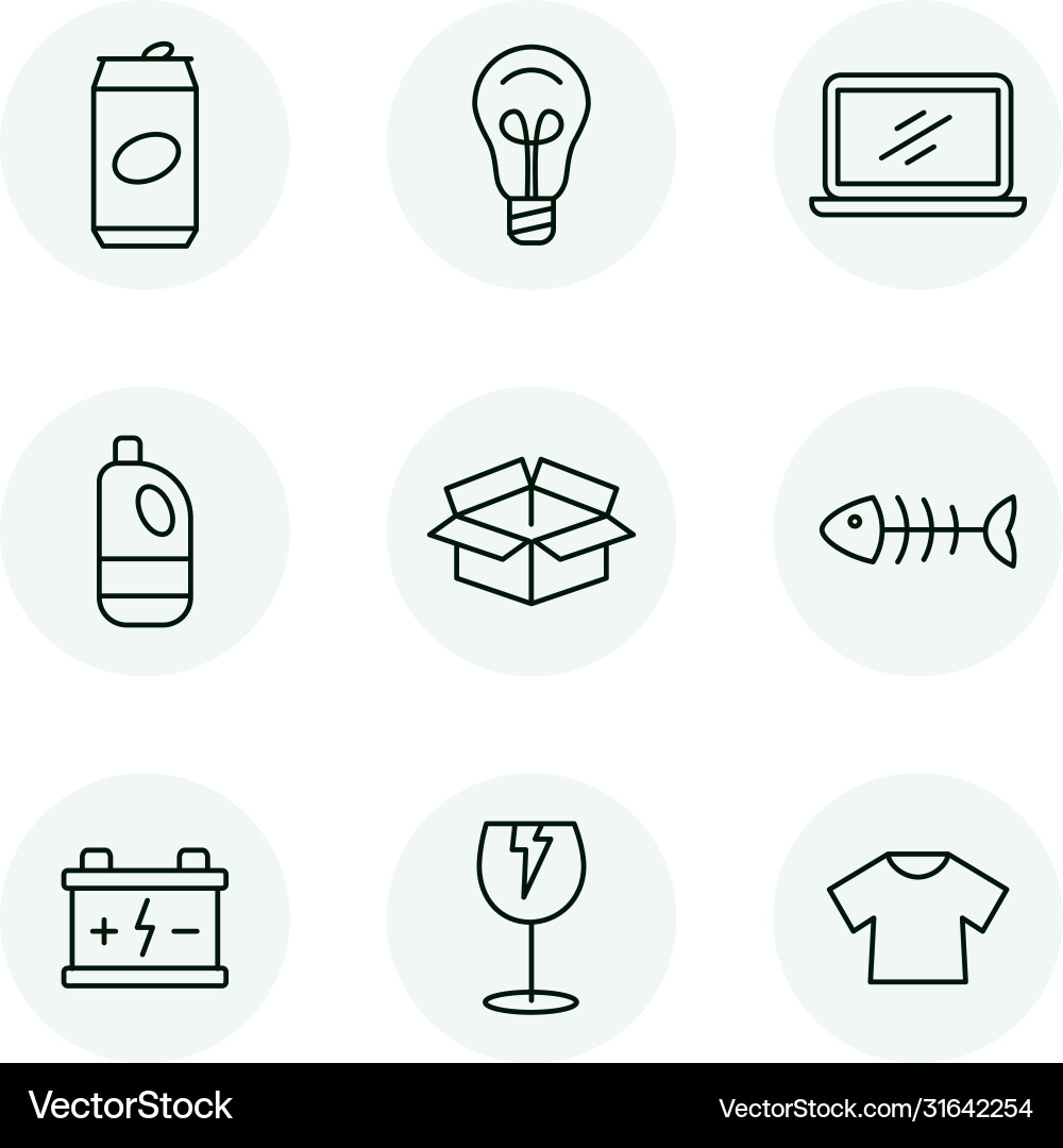 Sorting garbage icon set Sorting garbage icon set vector image