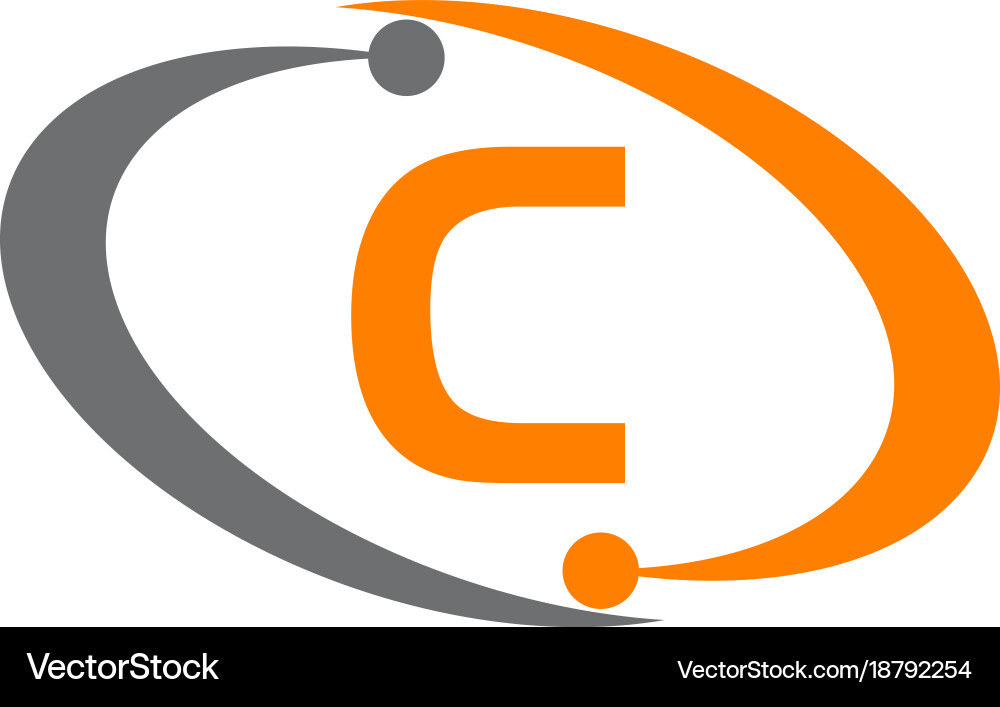 Technology solutions initial c Vector Image