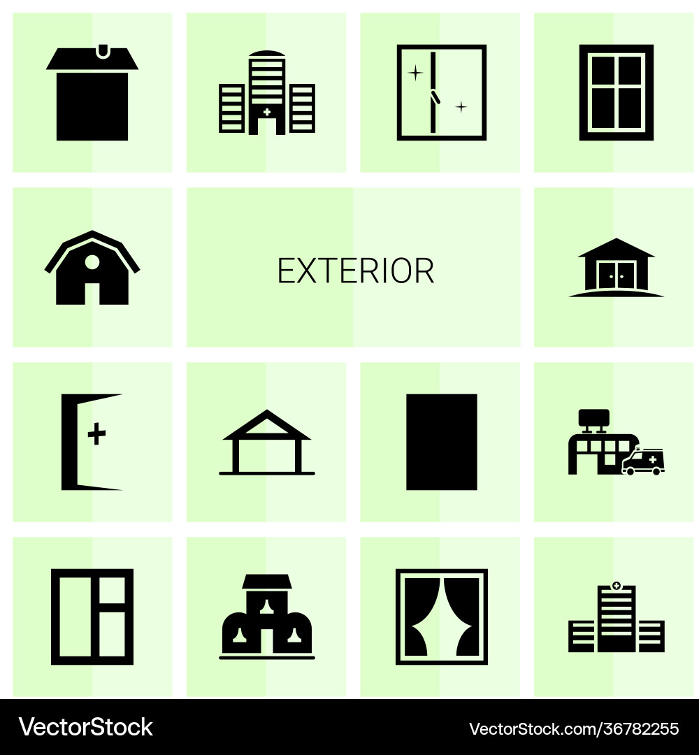 14 exterior icons Vector Image