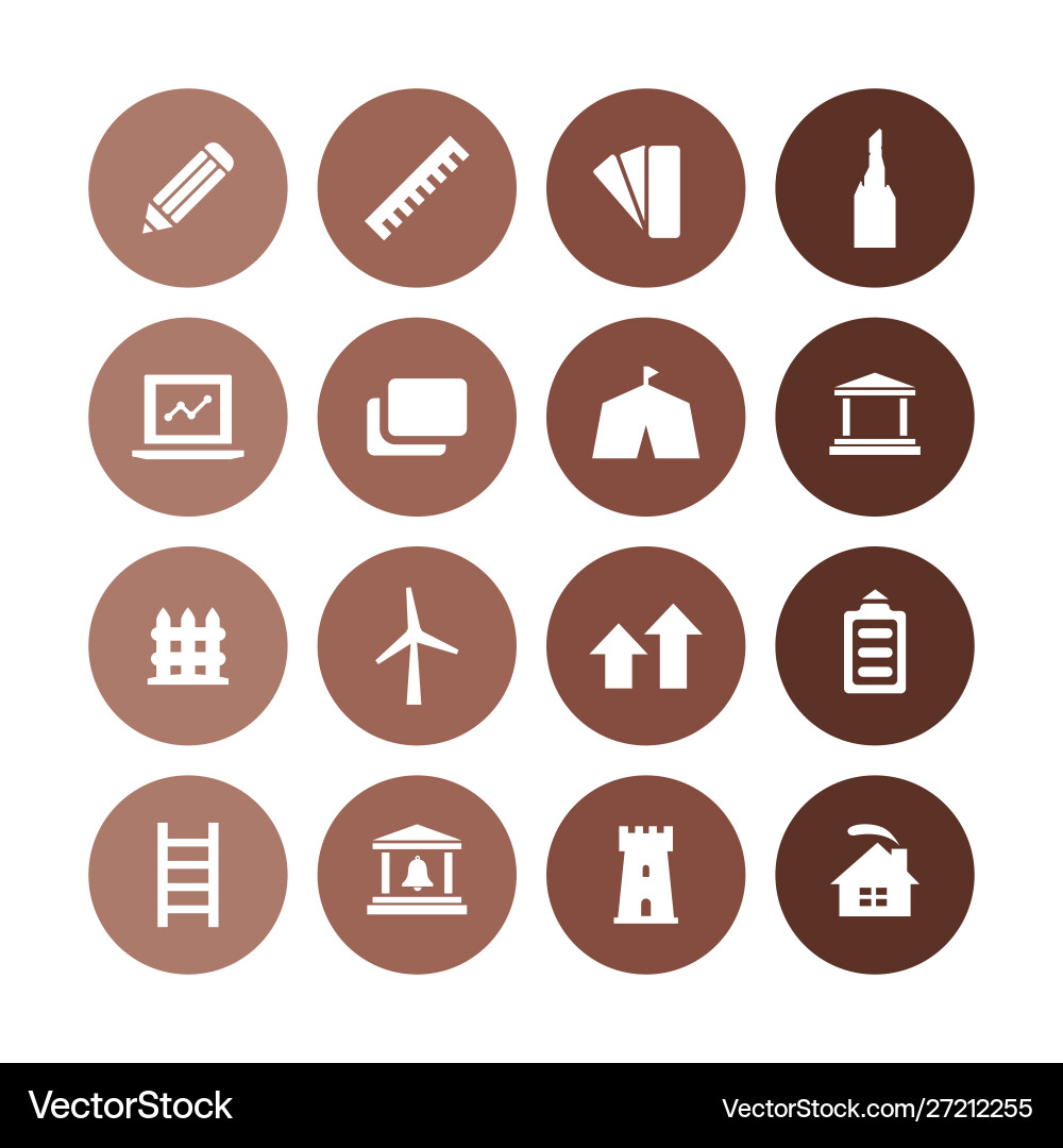 Architecture icons universal set for web and ui vector image