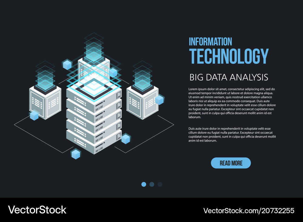 Big Data Processing Isometric vector image